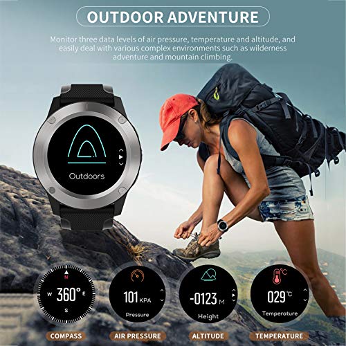 LTLGHY Reloj Deportivo Hombre, Relojes Digital Impermeable Watches Inteligente Bluetooth Fitness Tracker Contador Calorías Podómetro Cámara Remota App Notificación De Llamadas SMS,Rojo