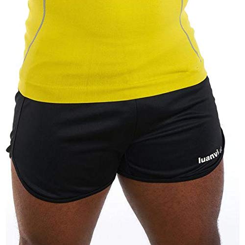 Luanvi Gama Pantalones Cortos de Atletismo, Hombre, Negro, XL