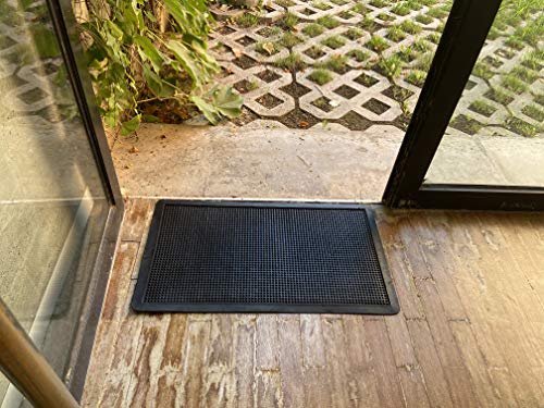 LucaHome – Felpudo Goma Picos Entrada casa para Exterior o Interior, Felpudo con púas Rectangular Antideslizante con Picos para facilitar la Limpieza del Calzado, Felpudo de Color Negro (40 x 70 cm)
