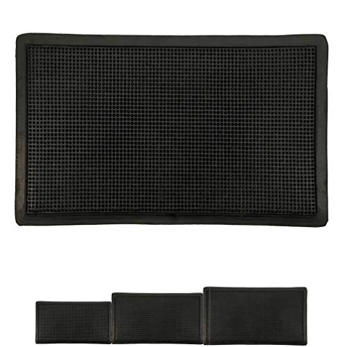 LucaHome – Felpudo Goma Picos Entrada casa para Exterior o Interior, Felpudo con púas Rectangular Antideslizante con Picos para facilitar la Limpieza del Calzado, Felpudo de Color Negro (40 x 70 cm)