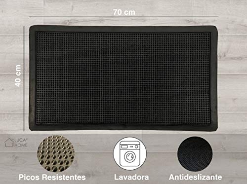 LucaHome – Felpudo Goma Picos Entrada casa para Exterior o Interior, Felpudo con púas Rectangular Antideslizante con Picos para facilitar la Limpieza del Calzado, Felpudo de Color Negro (40 x 70 cm) LucaHome – Felpudo Goma Picos Entrada casa para Exterior o Interior, Felpudo con púas Rectangular Antideslizante con Picos para facilitar la Limpieza del Calzado, Felpudo de Color Negro (40 x 70 cm)