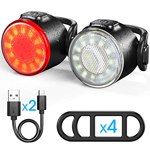 Luces Bicicleta, Luces Delanteras y Traseras Recargables USB Para Bicicleta, Impermeable LED Luz Bicicleta, 6 Iluminación Modos Luz de alerta, Luces Seguridad Para Ciclismo de Montaña y Carretera Luces Bicicleta, Luces Delanteras y Traseras Recargables USB Para Bicicleta, Impermeable LED Luz Bicicleta, 6 Iluminación Modos Luz de alerta, Luces Seguridad Para Ciclismo de Montaña y Carretera
