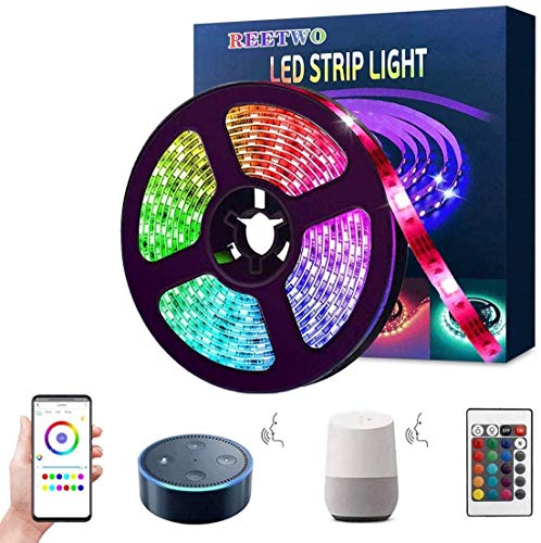 Luces LED Wifi Alexa 10M (2×5M), Tira Regulable 300 LEDs, 16 Millones RGB 5050, Impermeable, Perfecto para Navidad, Fiesta, Decoración Doméstico para Hogar, Cocina, Dormitorio, Restaurante