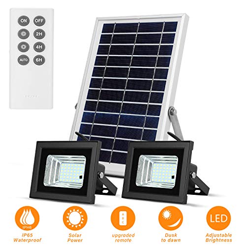 Luces Solares de Inundación con Paneles Solares de 19x 29cm 42 LED Impermeables para Iluminación Solar al Aire Libre para Garaje, Piscina, Calle, Señal, Billboard