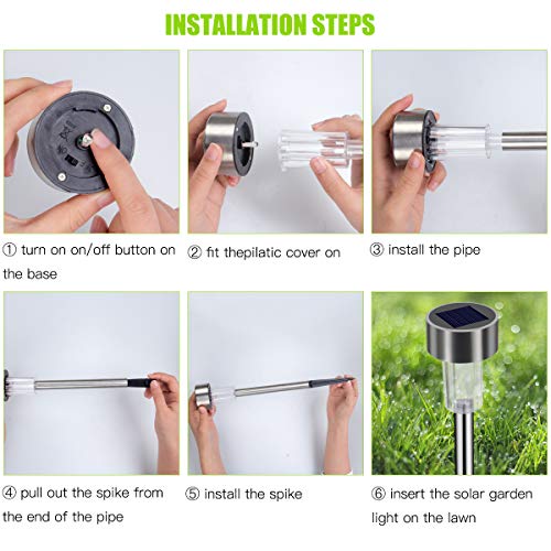Luces Solares Jardín LED Bawoo 12 Pack Jardín Lámpara de Camino de Paisaje Iluminación de Exterior Impermeable IP65 Luce de Solare Acero Inoxidable Blanco Para Patio Césped Pasillo Terraza Sin Cables Luces Solares Jardín LED Bawoo 12 Pack Jardín Lámpara de Camino de Paisaje Iluminación de Exterior Impermeable IP65 Luce de Solare Acero Inoxidable Blanco Para Patio Césped Pasillo Terraza Sin Cables