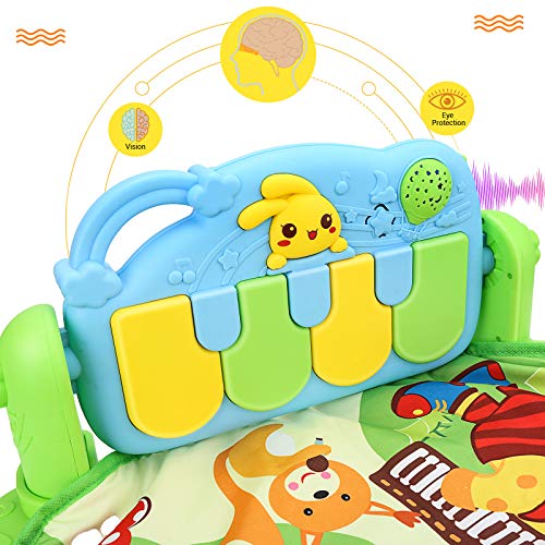 Luchild Gimnasio Piano Pataditas, Manta de Juego para Bebé，Manta de Juego Musical Estante De Fitness con Pedal De Música Alfombra de Aprendizaje