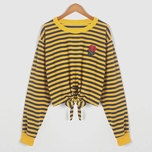 Luckycat Camisa Mujer Raya Cuello Redondo Manga Larga Casual Suelto Blusa Rojo y Top Azul Jersey Stripe Shirt Otoño Verano Luckycat Camisa Mujer Raya Cuello Redondo Manga Larga Casual Suelto Blusa Rojo y Top Azul Jersey Stripe Shirt Otoño Verano