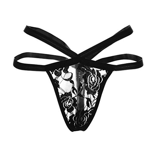 Luckycat Elegante Mujer Sexy Mini Tanga Estrella Vendajes Malla Tanga Ropa Interior de Encaje Punk