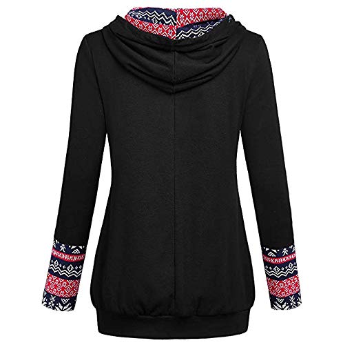 Luckycat Liquidación Moda Casual Mujer Patchwork Sudadera con Capucha Estampado de Navidad Jersey Blusa Luckycat Liquidación Moda Casual Mujer Patchwork Sudadera con Capucha Estampado de Navidad Jersey Blusa
