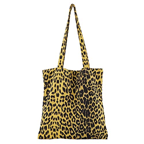 Luckycat Mujer de Bolsos de Mano Grande Bolso de Hombro Bolso Tote Bag Bolsos Shopper Bolso de cuero Lona Gran capacidad Bolsos de Mujer Bolsa de playa beige Bolsa de tela de Estampado De Leopardo