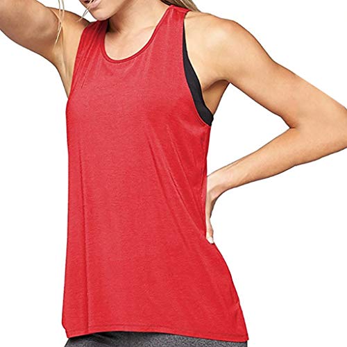 Luckycat Ropa Camiseta sin Mangas Tank Tops para Mujeres, Verano Sexy Deporte Casual Yoga Chaleco Blusa Tops Blusas Crop Tops Vest T Shirt Mujeres