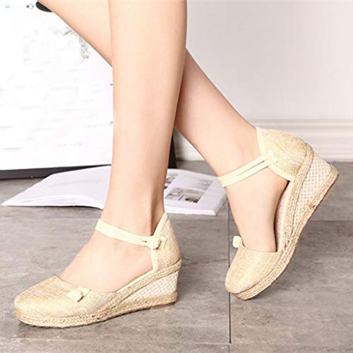 Luckycat Sandalias Mujer Cuña Alpargatas Plataforma Bohemias Romanas Mares Playa Gladiador Verano Tacon Planas Zapatos Zapatillas