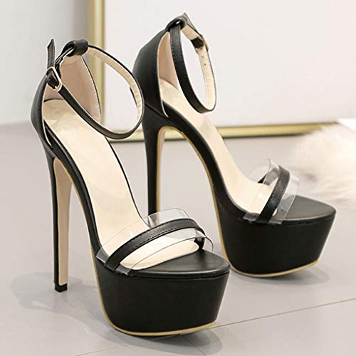 Luckycat Verano Zapatillas de Mujer Una Palabra con Sandalias de tacón Gruesas Transparentes Zapatos de tacón Alto de Cristal Zapatos de tacón Altas Ancho Cordones Fiesta Romano Sandalias de Vestir Luckycat Verano Zapatillas de Mujer Una Palabra con Sandalias de tacón Gruesas Transparentes Zapatos de tacón Alto de Cristal Zapatos de tacón Altas Ancho Cordones Fiesta Romano Sandalias de Vestir