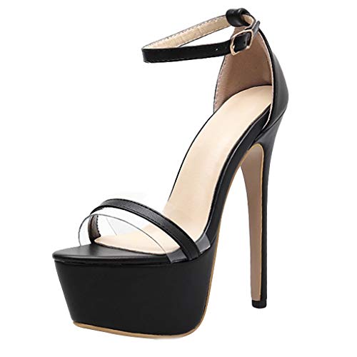 Luckycat Verano Zapatillas de Mujer Una Palabra con Sandalias de tacón Gruesas Transparentes Zapatos de tacón Alto de Cristal Zapatos de tacón Altas Ancho Cordones Fiesta Romano Sandalias de Vestir Luckycat Verano Zapatillas de Mujer Una Palabra con Sandalias de tacón Gruesas Transparentes Zapatos de tacón Alto de Cristal Zapatos de tacón Altas Ancho Cordones Fiesta Romano Sandalias de Vestir