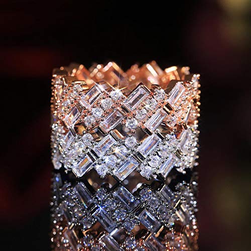LuckyOne Anillo redondo rectangular de piedra oblicua para mujer, anillo de moda, boda, compromiso, fiesta, simple, plateado, 9 LuckyOne Anillo redondo rectangular de piedra oblicua para mujer, anillo de moda, boda, compromiso, fiesta, simple, plateado, 9