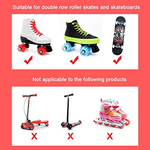 Luminoso Ruedas de Skate, 4PCs / Juego Ligeras Skate Rodillo Quad Skate/Skate Ruedas Para Doble Fila Patinaje Y Skate - Blanco