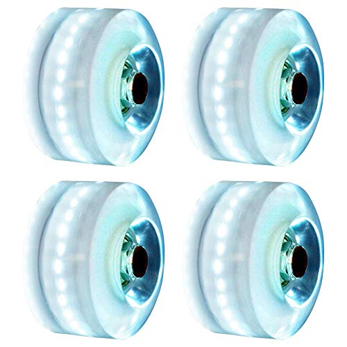 Luminoso Ruedas de Skate, 4PCs / Juego Ligeras Skate Rodillo Quad Skate/Skate Ruedas Para Doble Fila Patinaje Y Skate - Blanco