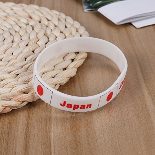 LUOEM 6Pcs Pulseras Bandera Silicona de Nacional Pulseras Bandera Japón 2018 Copa Mundial Futbol FIFA Japan