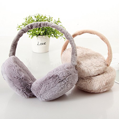 LUOEM Orejeras invierno Orejeras Unisex felpa peluche Earmuffs Cálido Orejeras de Frio para Mujer Hombre (Gris)