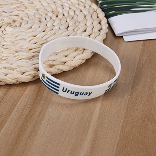 LUOEM Pulsera de Silicona con Pulsera de Silicona Inspirada Pulsera Deportiva de Mujer con Forma de Adulto Adolescente Unisex Supreme para Copa Mundial de 2018 (Uruguay)