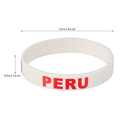 LUOEM Pulsera de silicona con pulsera de silicona inspirada Pulsera deportiva de mujer con forma de adulto adolescente unisex Supreme para copa mundial de 2018 (Perú) LUOEM Pulsera de silicona con pulsera de silicona inspirada Pulsera deportiva de mujer con forma de adulto adolescente unisex Supreme para copa mundial de 2018 (Perú)