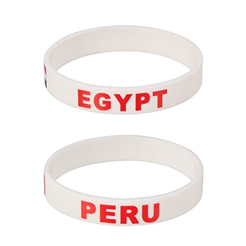 LUOEM Pulsera de silicona con pulsera de silicona inspirada Pulsera deportiva de mujer con forma de adulto adolescente unisex Supreme para copa mundial de 2018 (Perú)