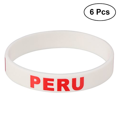 LUOEM Pulsera de silicona con pulsera de silicona inspirada Pulsera deportiva de mujer con forma de adulto adolescente unisex Supreme para copa mundial de 2018 (Perú) LUOEM Pulsera de silicona con pulsera de silicona inspirada Pulsera deportiva de mujer con forma de adulto adolescente unisex Supreme para copa mundial de 2018 (Perú)