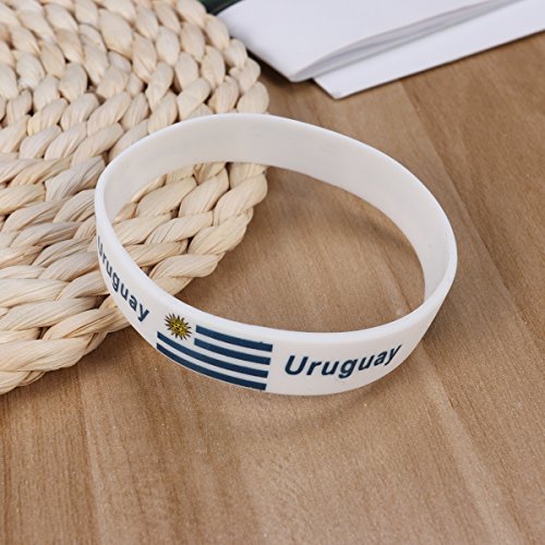 LUOEM Pulsera de Silicona con Pulsera de Silicona Inspirada Pulsera Deportiva de Mujer con Forma de Adulto Adolescente Unisex Supreme para Copa Mundial de 2018 (Uruguay)