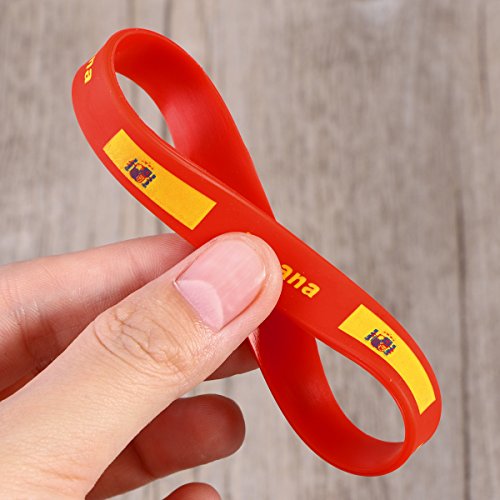 LUOEM Pulsera de silicona inspirada Pulsera de goma Moda Deportes Pulsera, Unisex Moda de adulto adolescente Suprema para Copa Mundial 2018 Paquete de 6 (España) LUOEM Pulsera de silicona inspirada Pulsera de goma Moda Deportes Pulsera, Unisex Moda de adulto adolescente Suprema para Copa Mundial 2018 Paquete de 6 (España)