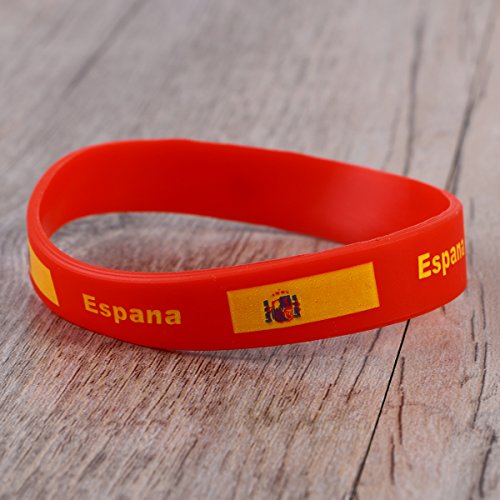 LUOEM Pulsera de silicona inspirada Pulsera de goma Moda Deportes Pulsera, Unisex Moda de adulto adolescente Suprema para Copa Mundial 2018 Paquete de 6 (España)