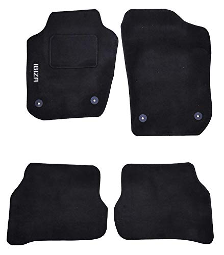 Lupex Shop TPMIS4FIX 14 Alfombrillas de Coche con Logotipo para Seat Ibiza del 2014 con 4 Clips Lupex Shop TPMIS4FIX 14 Alfombrillas de Coche con Logotipo para Seat Ibiza del 2014 con 4 Clips