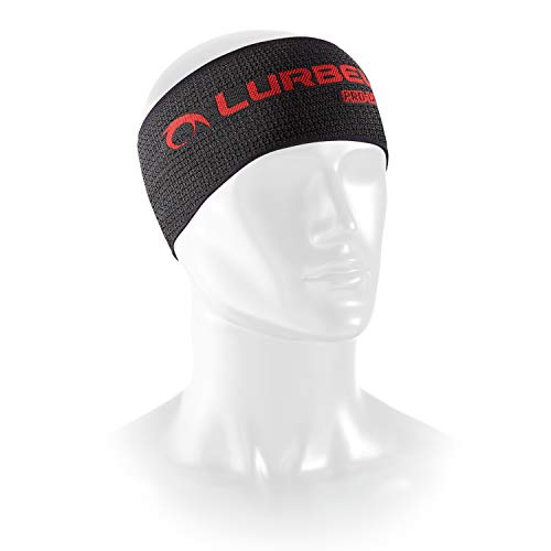 Lurbel Band Pro, Cinta de Pelo para Trail Running, Cinta para la Cabeza, Accesorio Transpirable para Correr, Fitness, Cinta de Pelo Anti-Olor, para Mujeres y Hombres. (Marengo-Rojo, Única)