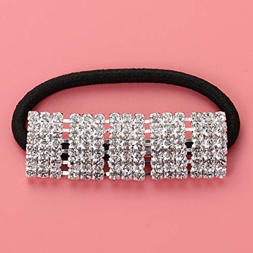 Lurrose Bridas para coletas de caballo con diamantes de imitación brillantes para decoración de cabello grueso Lurrose Bridas para coletas de caballo con diamantes de imitación brillantes para decoración de cabello grueso