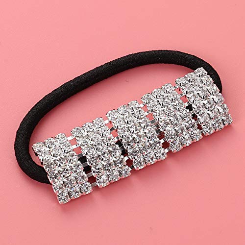 Lurrose Bridas para coletas de caballo con diamantes de imitación brillantes para decoración de cabello grueso Lurrose Bridas para coletas de caballo con diamantes de imitación brillantes para decoración de cabello grueso