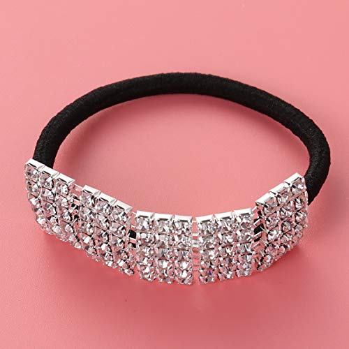 Lurrose Bridas para coletas de caballo con diamantes de imitación brillantes para decoración de cabello grueso Lurrose Bridas para coletas de caballo con diamantes de imitación brillantes para decoración de cabello grueso