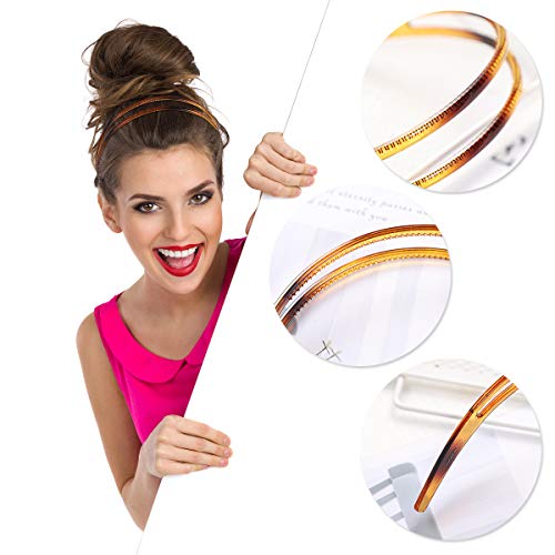 Lurrose Diadema de plástico duro de 2 piezas diadema de doble fila diadema de peine de dientes minimalista para mujer (negro y marrón) Lurrose Diadema de plástico duro de 2 piezas diadema de doble fila diadema de peine de dientes minimalista para mujer (negro y marrón)