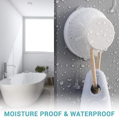 Luxear 4PCS Ganchos Ventosa Fuerte para Baño Sin Taladro Gancho Pared Colgador Ventosa para Toallas Impermeable Reutilizar Percha Ventosa con Gancho Toallero Perchero Pared de Cocina Baño, Blanco