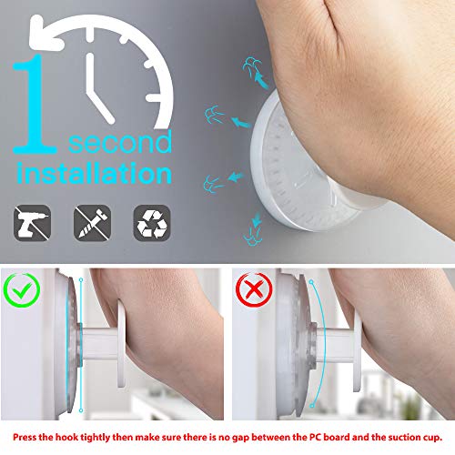 Luxear 4PCS Ganchos Ventosa Fuerte para Baño Sin Taladro Gancho Pared Colgador Ventosa para Toallas Impermeable Reutilizar Percha Ventosa con Gancho Toallero Perchero Pared de Cocina Baño, Blanco