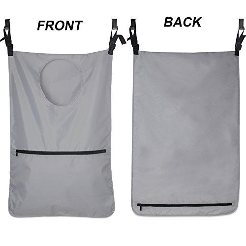 Luxja Bolsa Ropa Sucia Colgar, Bolsas para la Colada con 2 Ganchos de Puerta de Acero Inoxidable Extra, Bolsa de cesto de lavandería, Gris Luxja Bolsa Ropa Sucia Colgar, Bolsas para la Colada con 2 Ganchos de Puerta de Acero Inoxidable Extra, Bolsa de cesto de lavandería, Gris