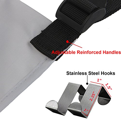 Luxja Bolsa Ropa Sucia Colgar, Bolsas para la Colada con 2 Ganchos de Puerta de Acero Inoxidable Extra, Bolsa de cesto de lavandería, Gris Luxja Bolsa Ropa Sucia Colgar, Bolsas para la Colada con 2 Ganchos de Puerta de Acero Inoxidable Extra, Bolsa de cesto de lavandería, Gris