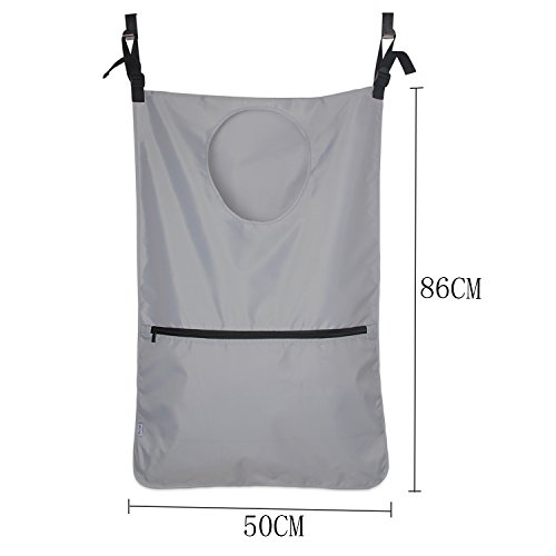 Luxja Bolsa Ropa Sucia Colgar, Bolsas para la Colada con 2 Ganchos de Puerta de Acero Inoxidable Extra, Bolsa de cesto de lavandería, Gris Luxja Bolsa Ropa Sucia Colgar, Bolsas para la Colada con 2 Ganchos de Puerta de Acero Inoxidable Extra, Bolsa de cesto de lavandería, Gris