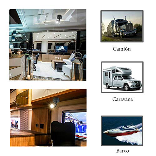 Luxvista 12V Luz de Lectura LED 3W Negro Lámpara Foco de Pared Interior con Interruptor 180° Flexible Iluminación RV para Barco Coche Caravana Autocaravana Camper Yate Furgoneta (Blanco Cálido) Luxvista 12V Luz de Lectura LED 3W Negro Lámpara Foco de Pared Interior con Interruptor 180° Flexible Iluminación RV para Barco Coche Caravana Autocaravana Camper Yate Furgoneta (Blanco Cálido)