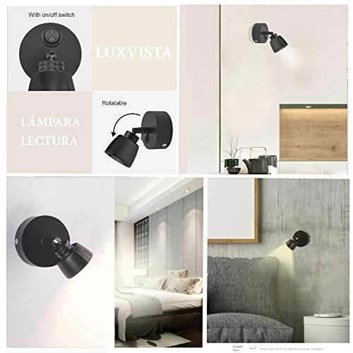 Luxvista 12V Luz de Lectura LED 3W Negro Lámpara Foco de Pared Interior con Interruptor 180° Flexible Iluminación RV para Barco Coche Caravana Autocaravana Camper Yate Furgoneta (Blanco Cálido) Luxvista 12V Luz de Lectura LED 3W Negro Lámpara Foco de Pared Interior con Interruptor 180° Flexible Iluminación RV para Barco Coche Caravana Autocaravana Camper Yate Furgoneta (Blanco Cálido)
