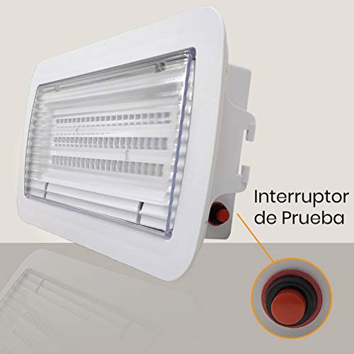 Luz de Emergencia LED estanca 8w. IP65, superficie, 450 lumenes, 2 Horas de Autonomía Color Blanco Frío (6500K). Impermeable, resistente al agua.