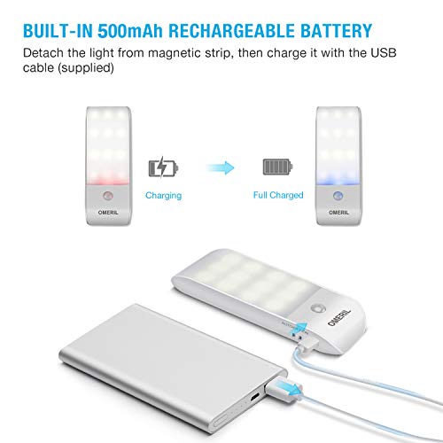 Luz Nocturna, OMERIL Luces LED Armario con Sensor Movimiento (2 PCs con 24 LED), Lámpara Nocturna Recargable con 3 Modos, Luz Cálida para Armario, Pasillo, Escalera, Sótano, Cocina, Garaje, Gabinete Luz Nocturna, OMERIL Luces LED Armario con Sensor Movimiento (2 PCs con 24 LED), Lámpara Nocturna Recargable con 3 Modos, Luz Cálida para Armario, Pasillo, Escalera, Sótano, Cocina, Garaje, Gabinete