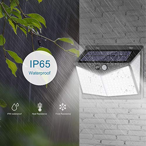 Luz solar exterior, 【208 LED / 3 Modos】SEZAC Luces de seguridad solar Luces de sensor de movimiento solar Impermeable 65 Luces al aire libre para jardín Cerca de garaje (paquete de 2)