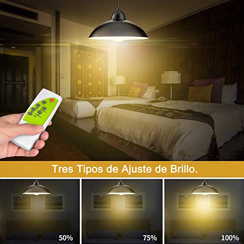 Luz Solar, Hikeren Foco Solar, Impermeable IP65 Luz del Sensor Solar, Lampara Solar con Mando a Distancia, para Exterior/Interior, Dormitorio, Jardín, Camino-Luz Calida