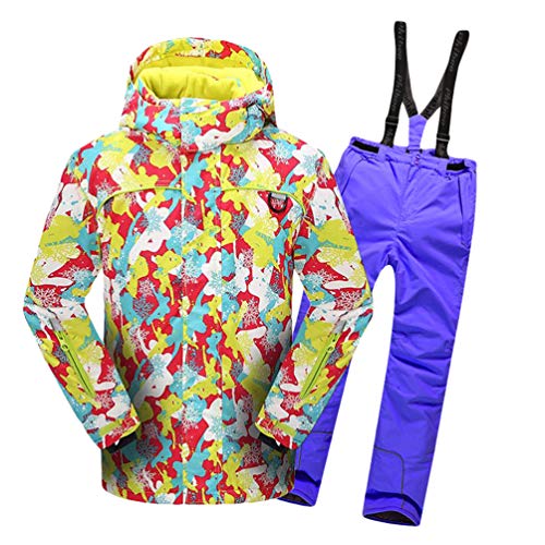 Lvguang Chaqueta con Capucha de Esquí Gruesos Impermeables de Invierno & Pantalones Gruesos para Niñas y Niños (Morado#1, Asia 4XL) Lvguang Chaqueta con Capucha de Esquí Gruesos Impermeables de Invierno & Pantalones Gruesos para Niñas y Niños (Morado#1, Asia 4XL)