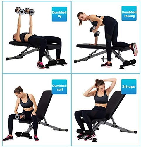 LWWOZL Banco de Musculacion con Pesas Press Banca, Sistema para Entrenar Los Abdominales para Entrenamiento Completo Máquina de Fitness Gimnasio Hogar WOERD