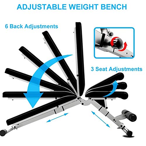 LWWOZL Banco de Pesas Ajustable Multifunción, Sistema para Entrenar Los Abdominales, Banco Reclinable para Gimnasio, Gimnasio en Casa WOERD